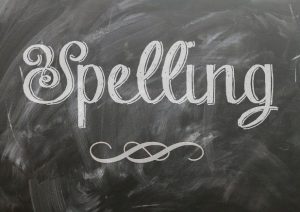 The word spelling the chalk board.