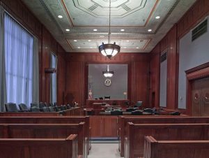 Large courtroom to illustrate need for cold calling skills