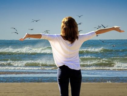 woman at beach