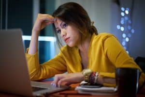 young woman studying